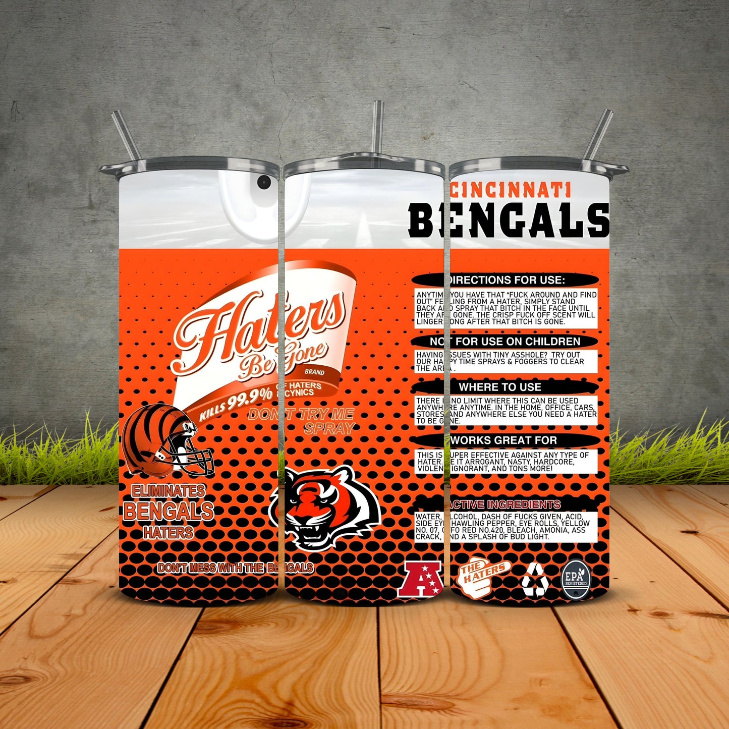 Haters be Gone Football Tumblers