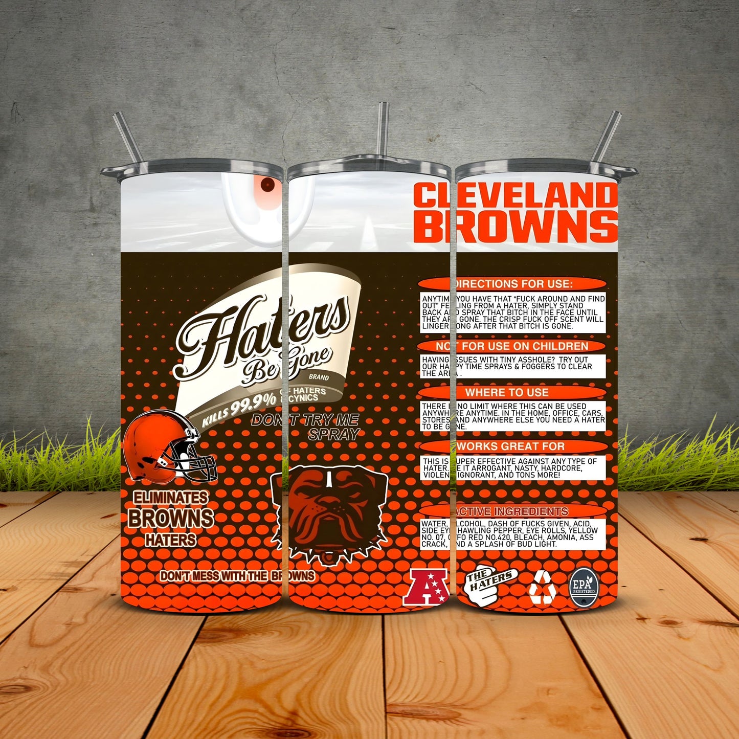 Haters be Gone Football Tumblers