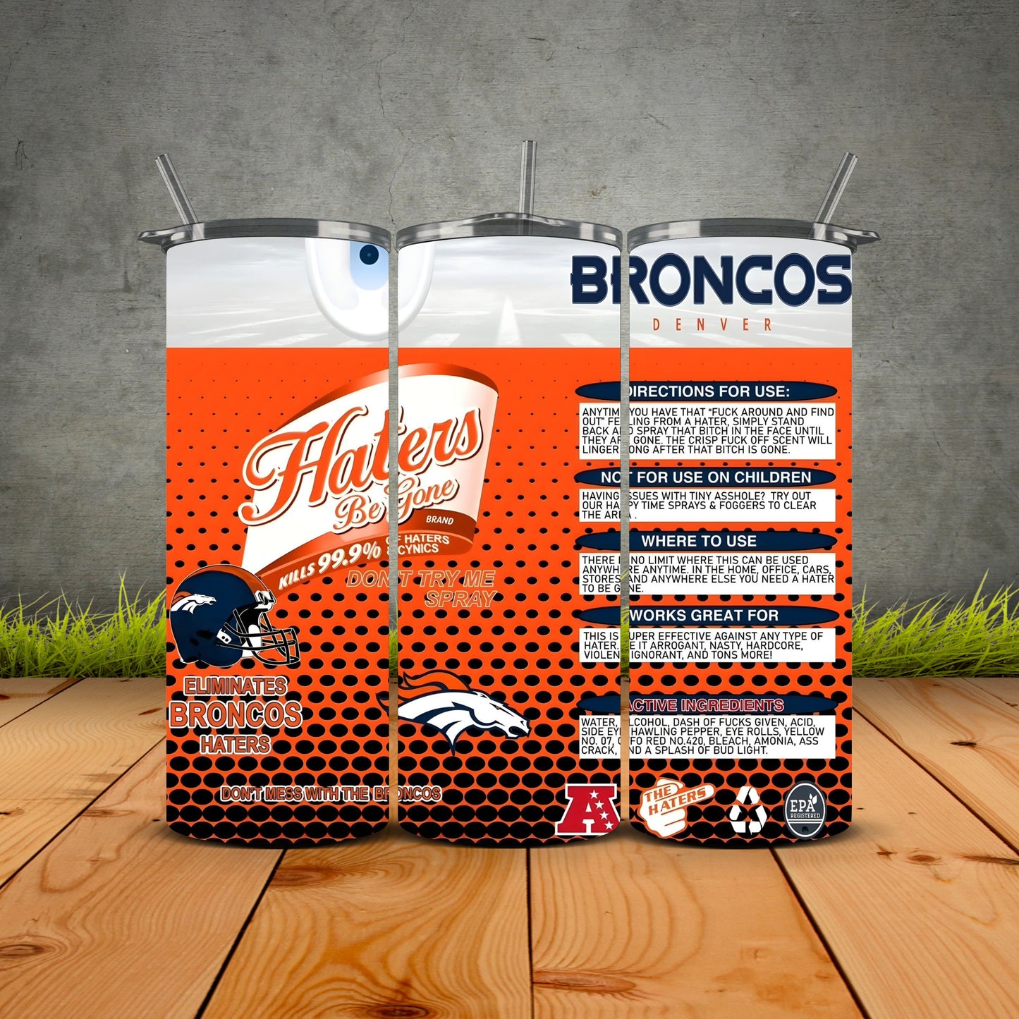 Haters be Gone Football Tumblers