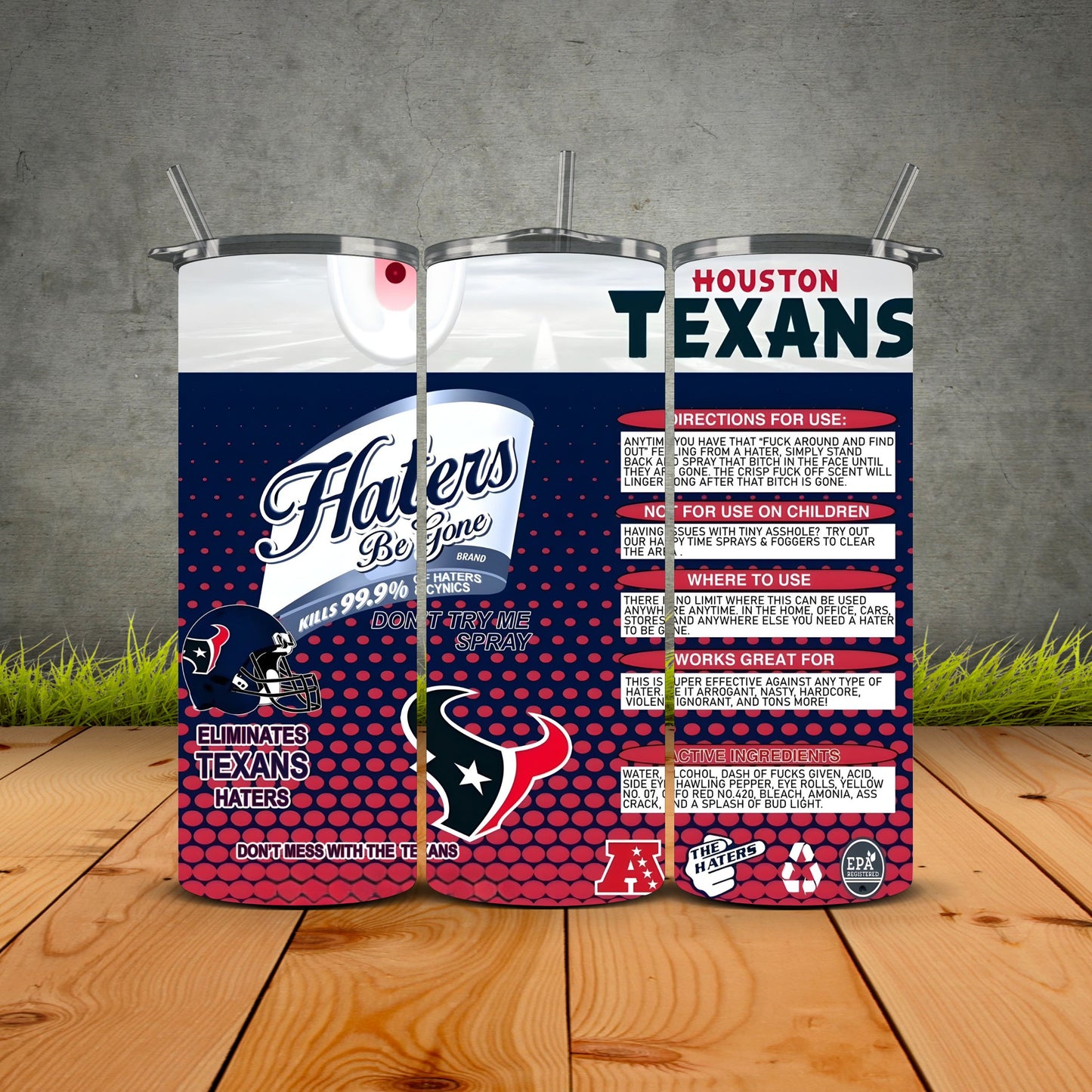 Haters be Gone Football Tumblers