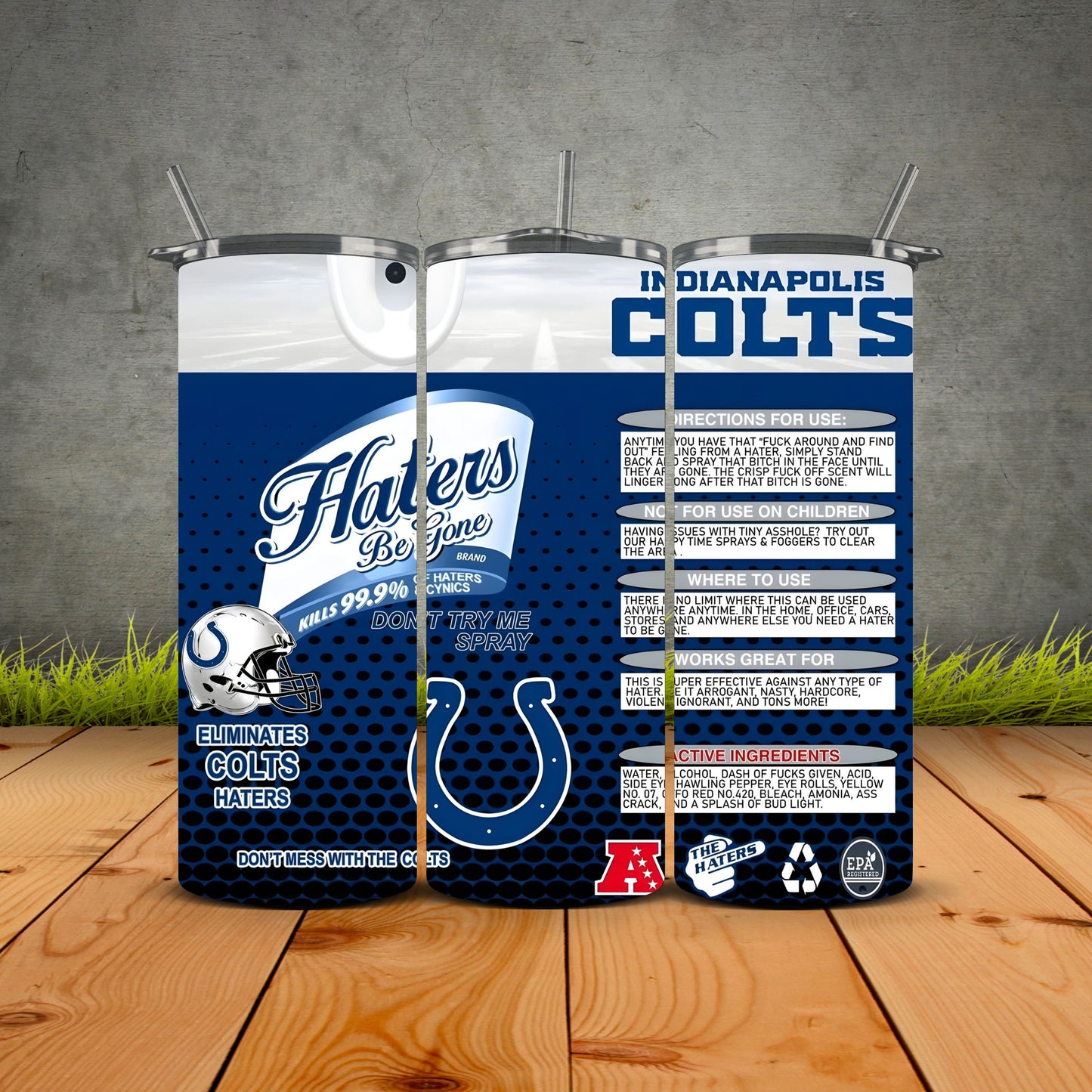Haters be Gone Football Tumblers