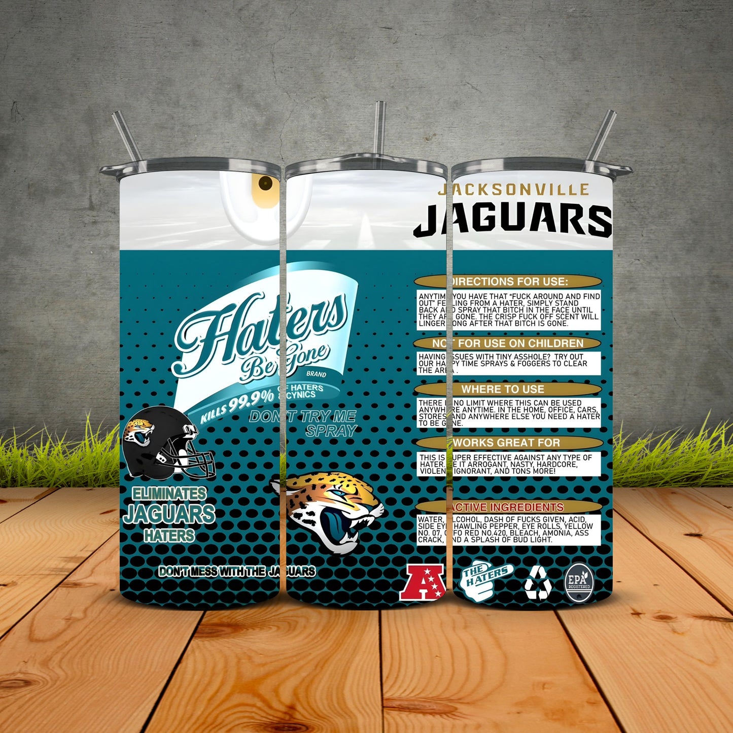 Haters be Gone Football Tumblers