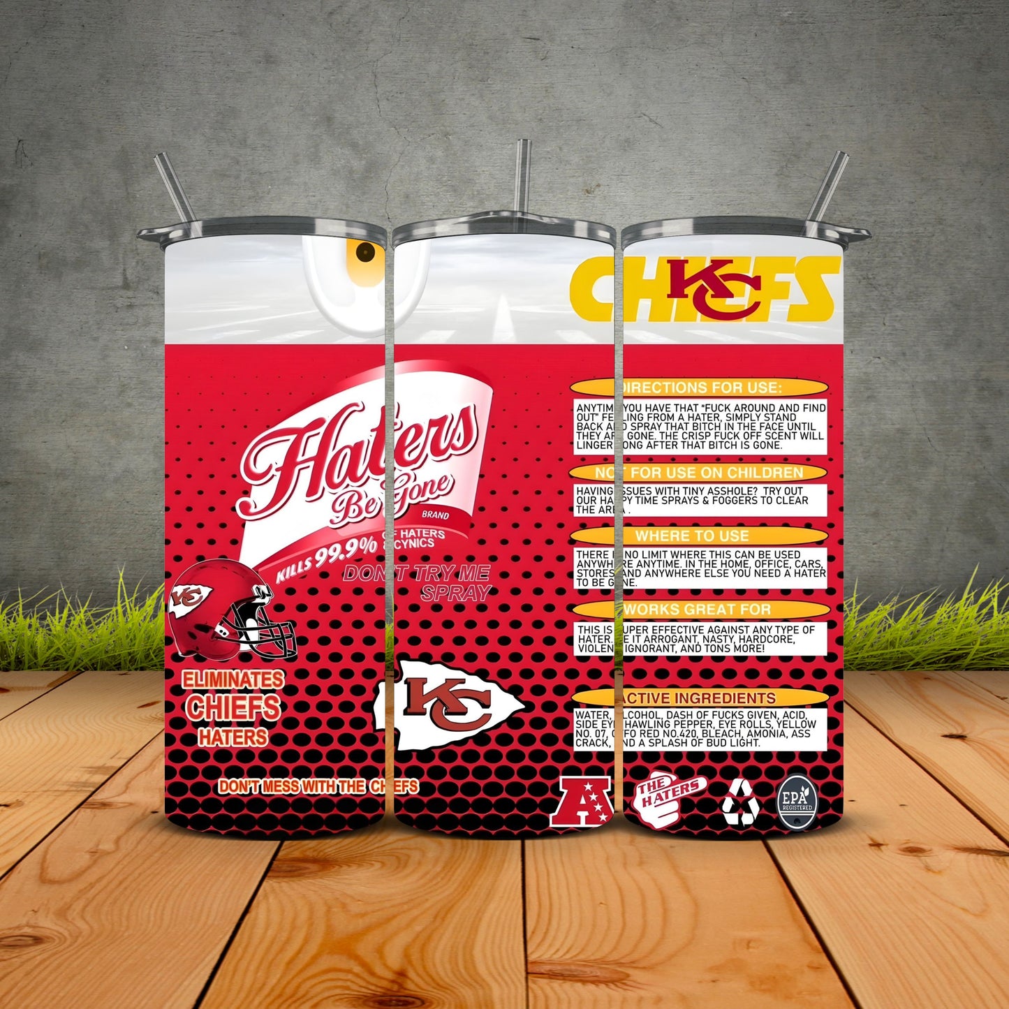 Haters be Gone Football Tumblers