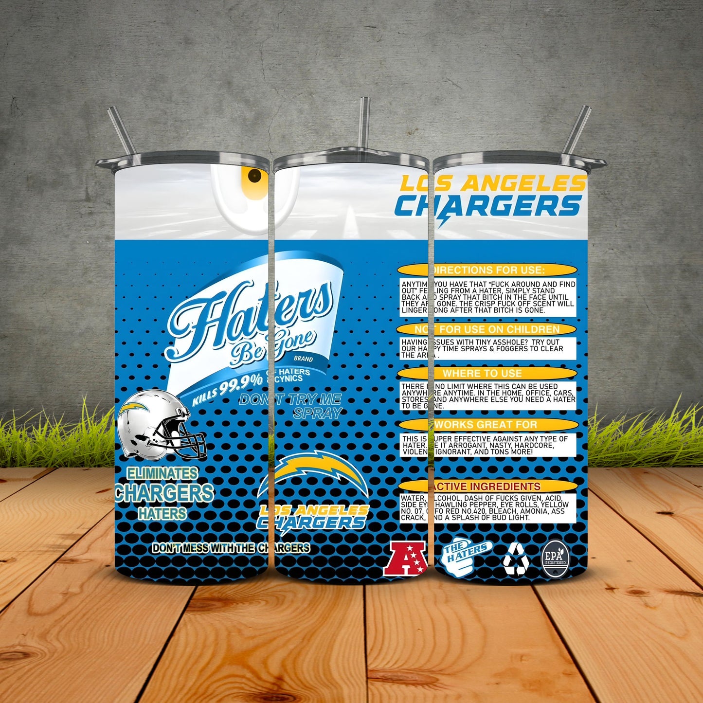 Haters be Gone Football Tumblers