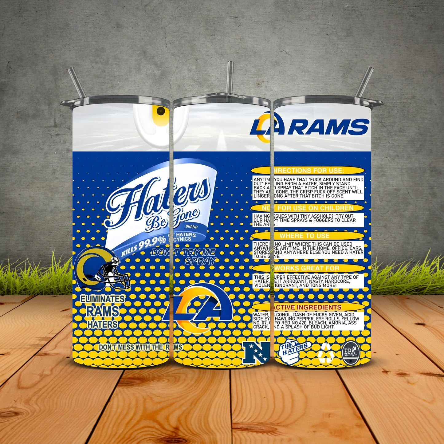 Haters be Gone Football Tumblers