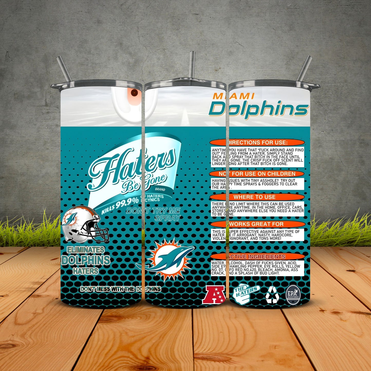 Haters be Gone Football Tumblers