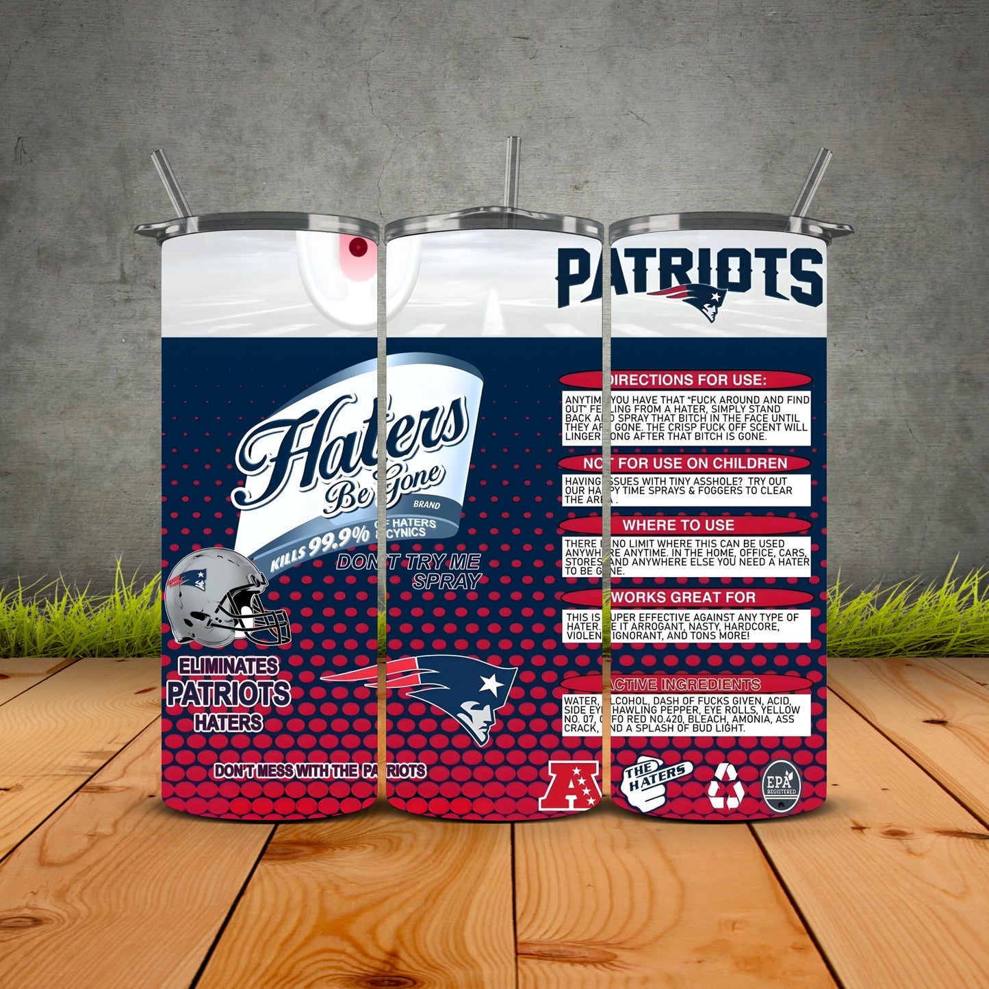 Haters be Gone Football Tumblers