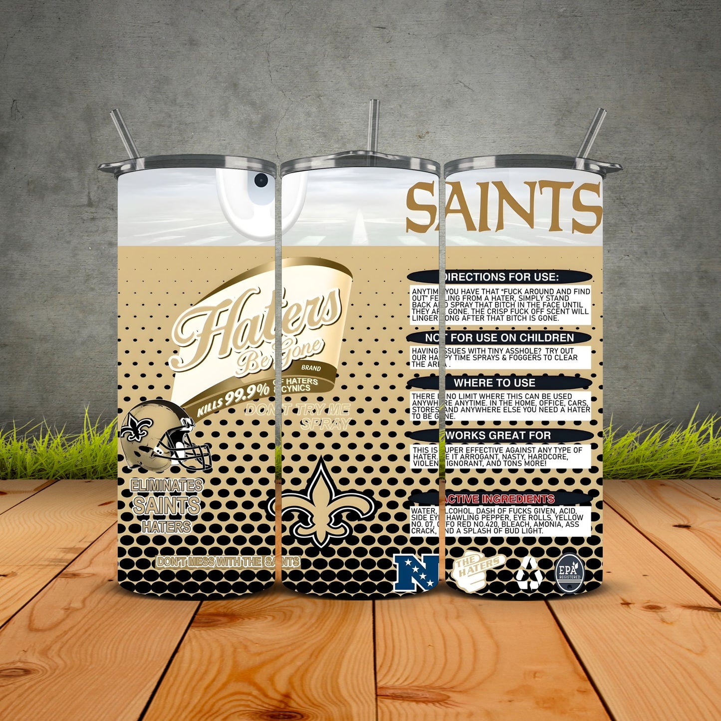 Haters be Gone Football Tumblers