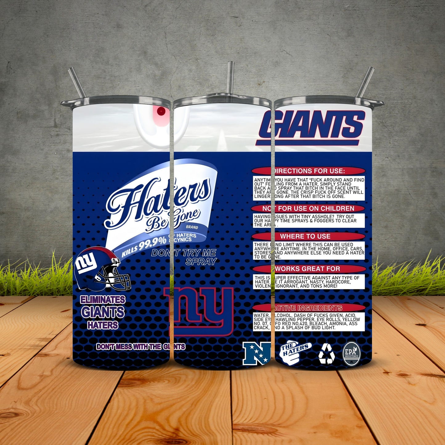 Haters be Gone Football Tumblers
