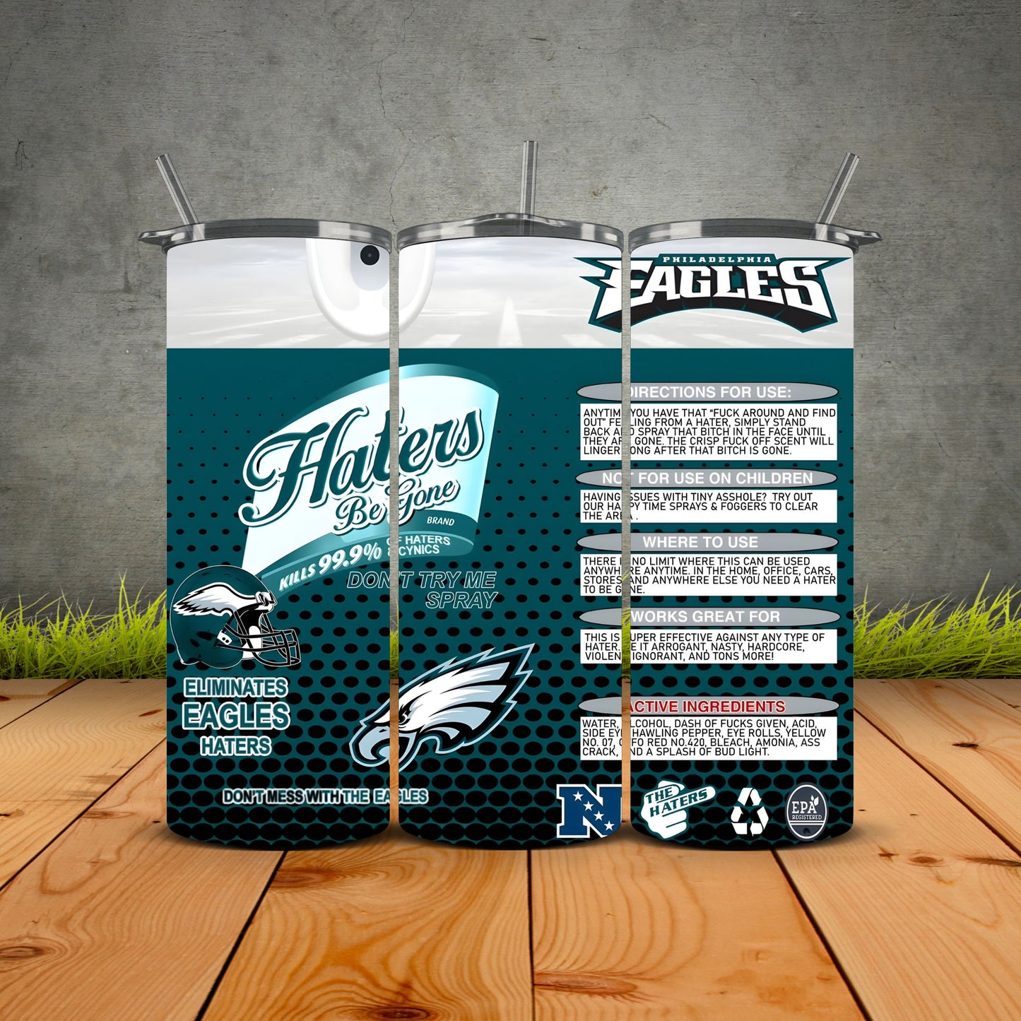 Haters be Gone Football Tumblers