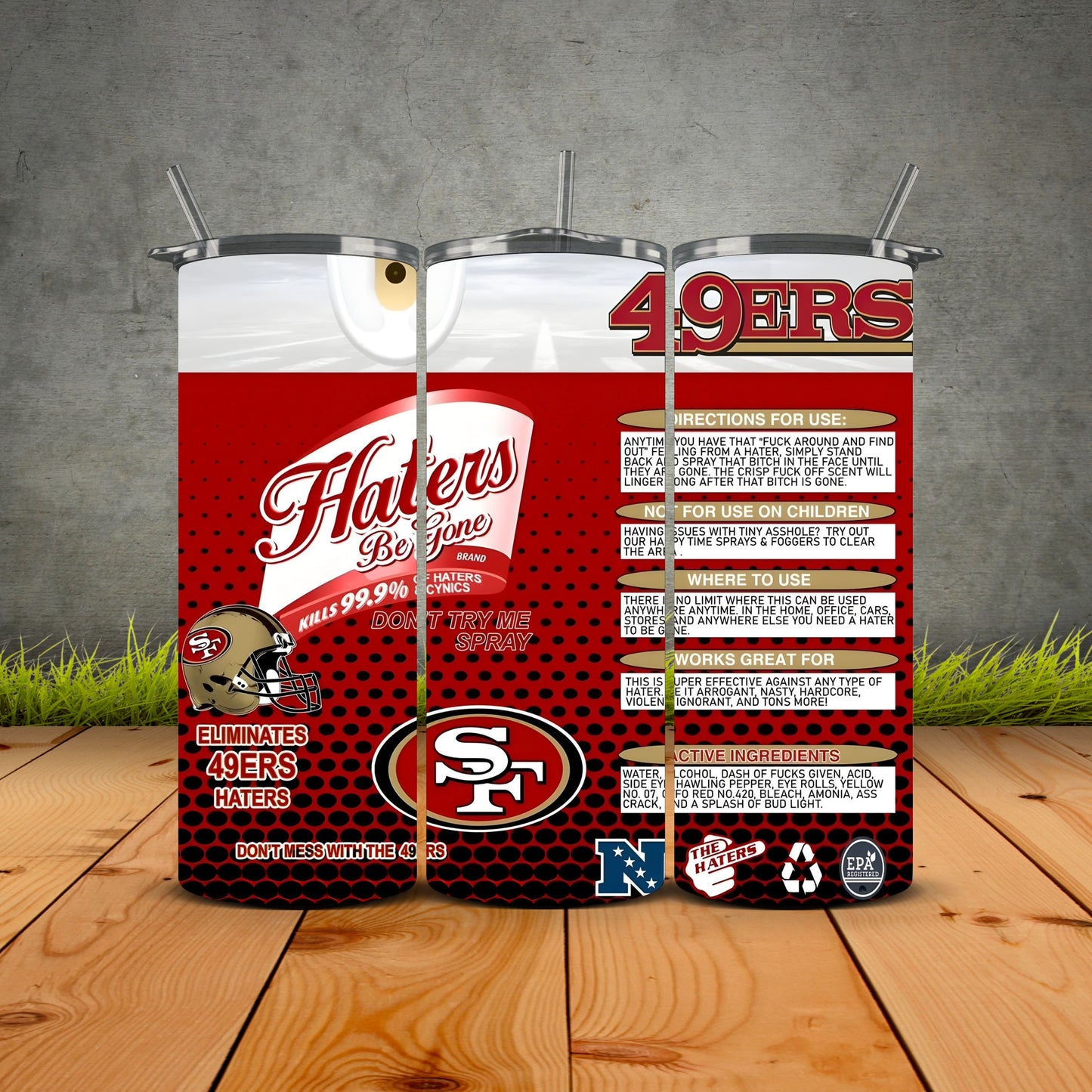 Haters be Gone Football Tumblers