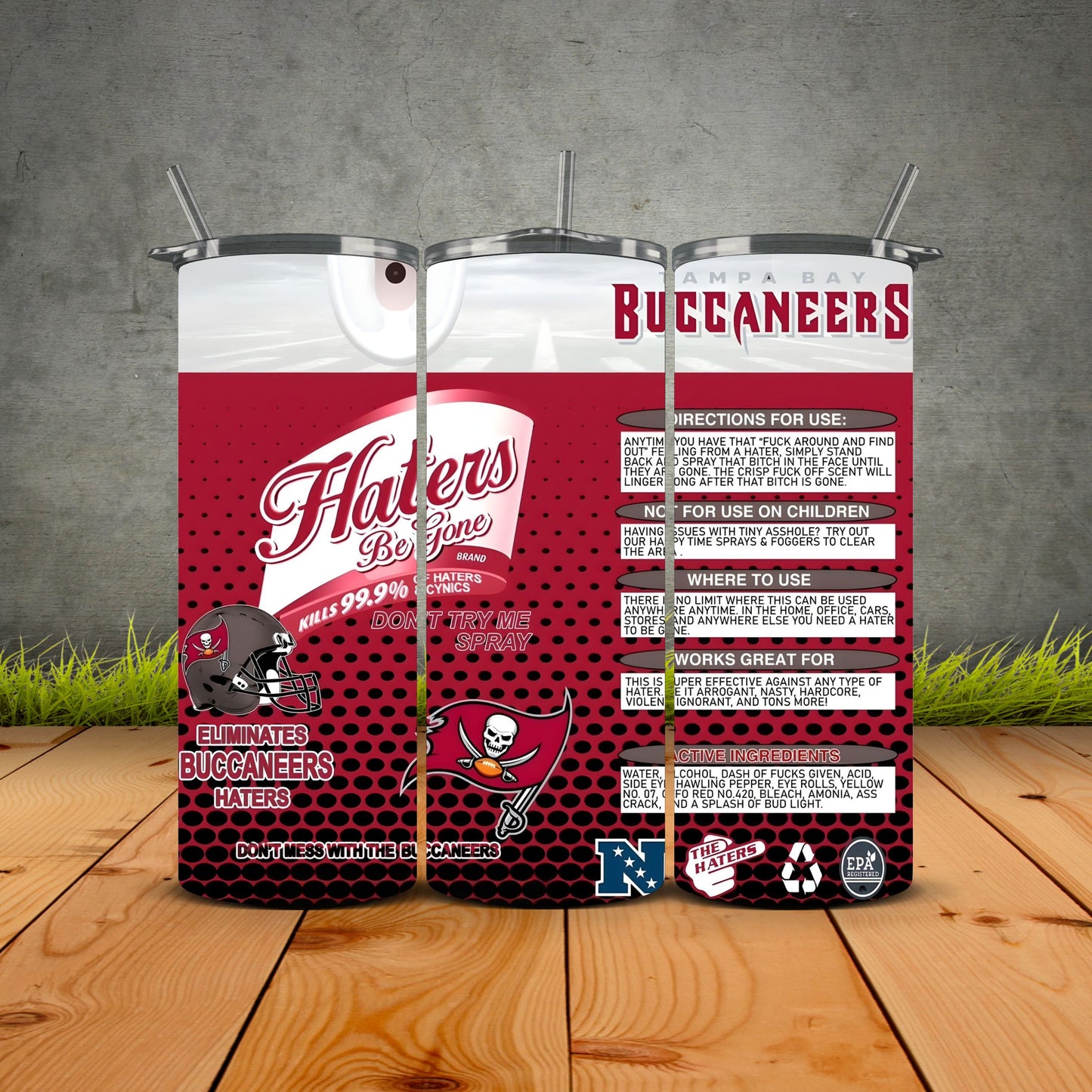 Haters be Gone Football Tumblers