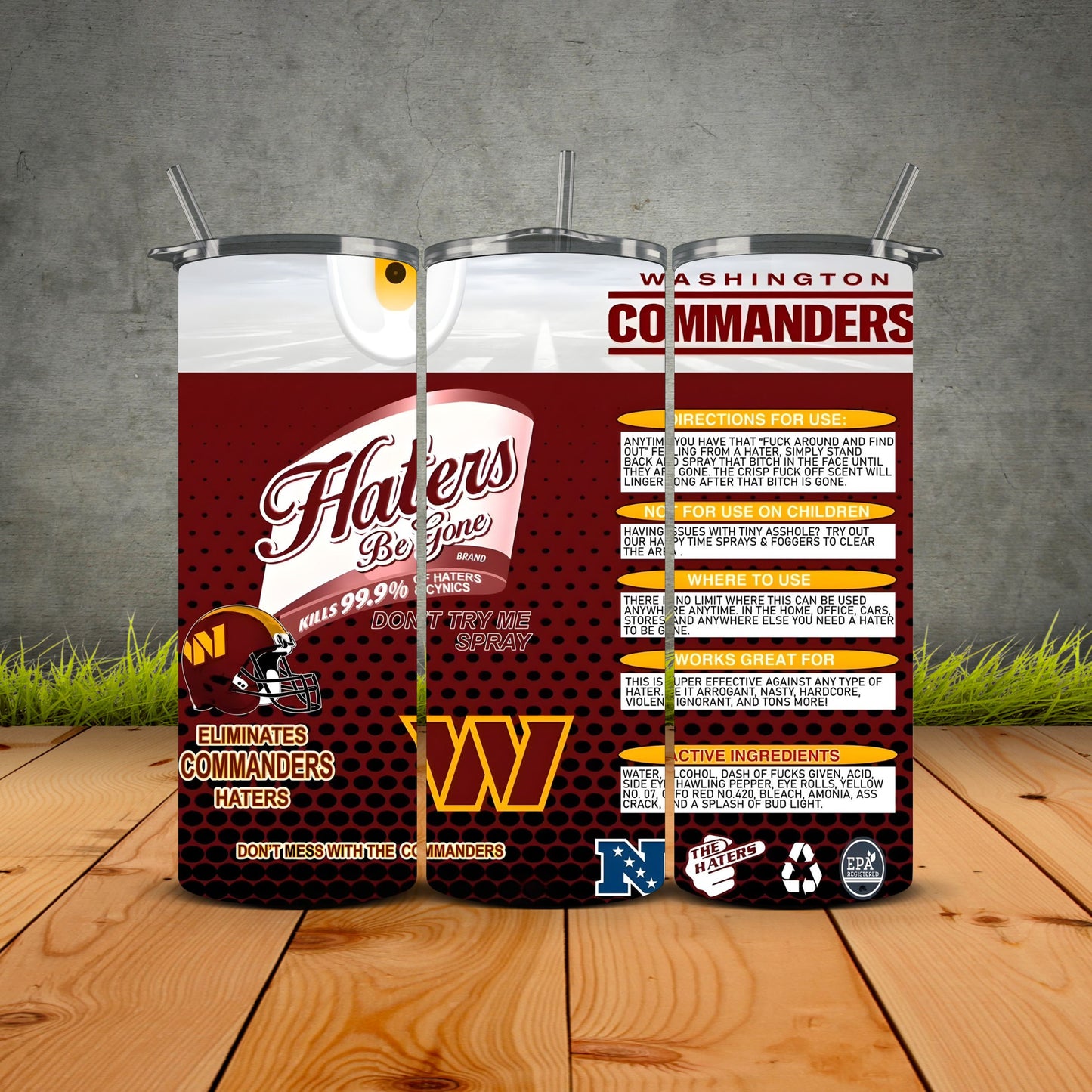 Haters be Gone Football Tumblers