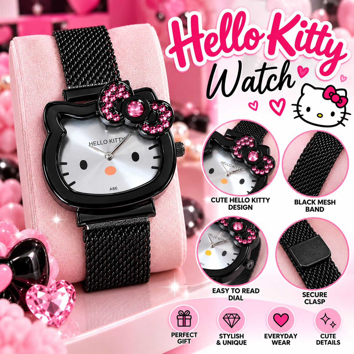 Black & Pink HK Watch