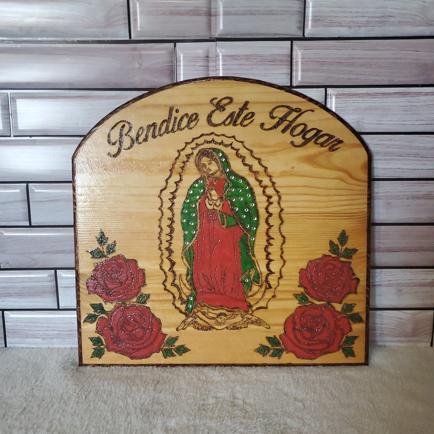 Hand Crafted Virgen Wood Frame