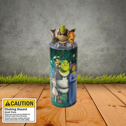 Kids Shrek Donkey & Puss In Boots Light Up Tumbler ( 15oz )