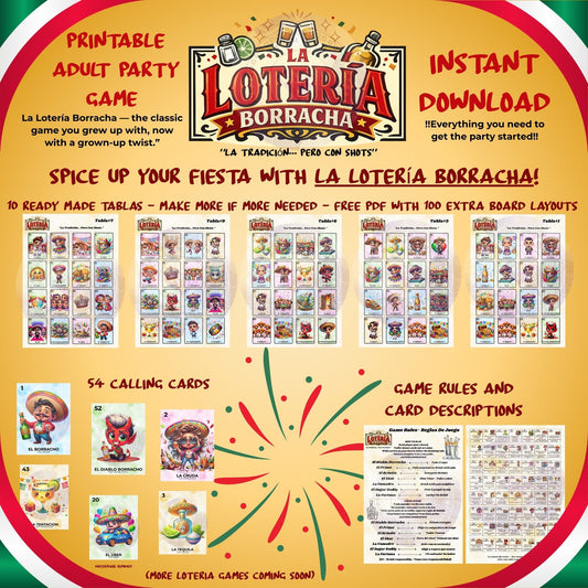 La Lotería Borracha – Printable Adult Mexican Party Game