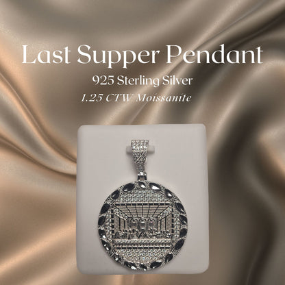 1.25 CTW Iced-Out Moissanite Last Supper Round Pendant in 925 Sterling Silver
