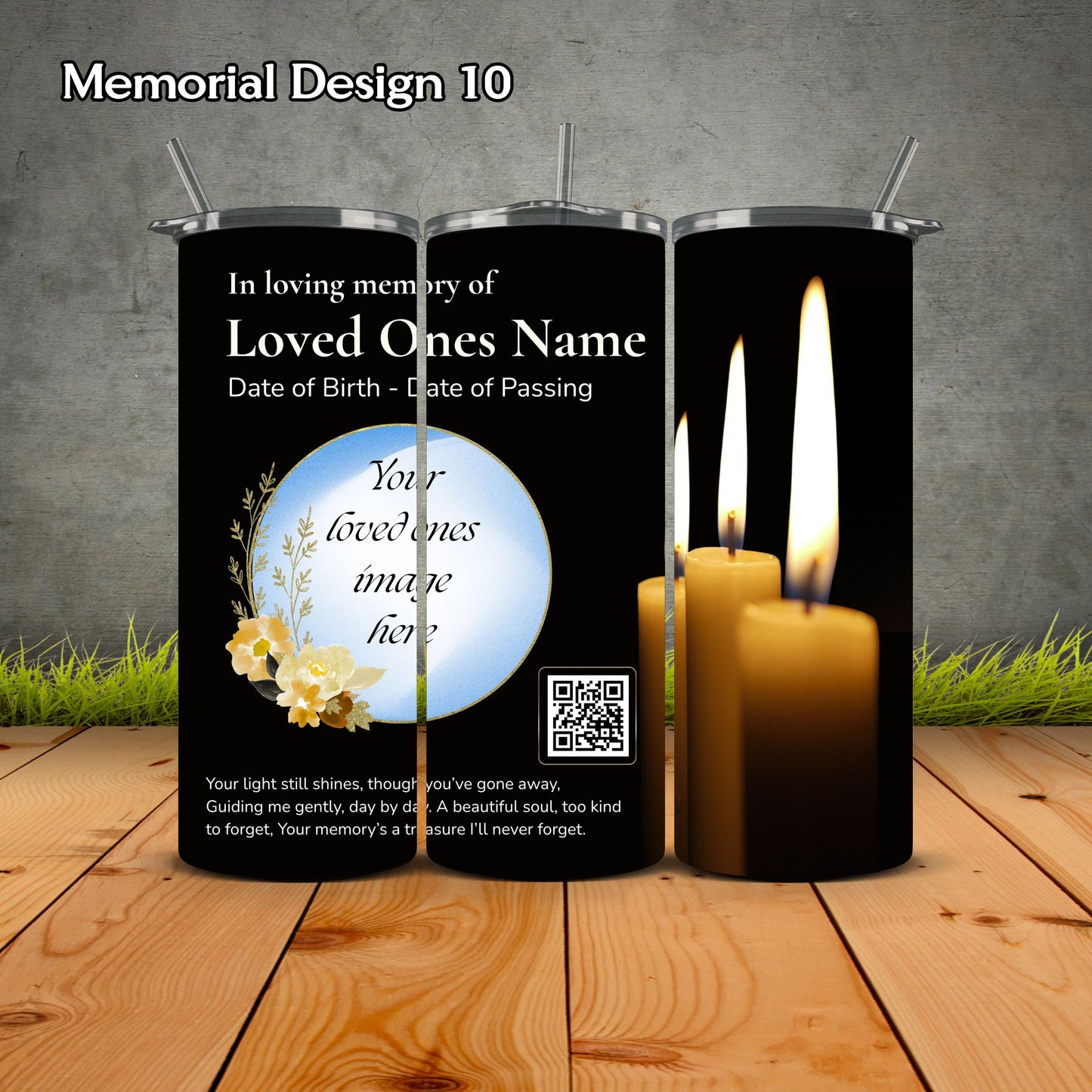 Memorial Personalized Tumbler with QR Code Video