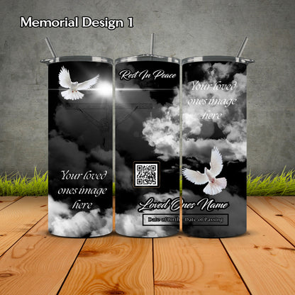 Memorial Personalized Tumbler with QR Code Video