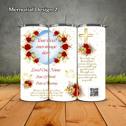 Memorial Personalized Tumbler with QR Code Video