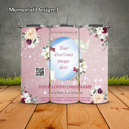 Memorial Personalized Tumbler with QR Code Video