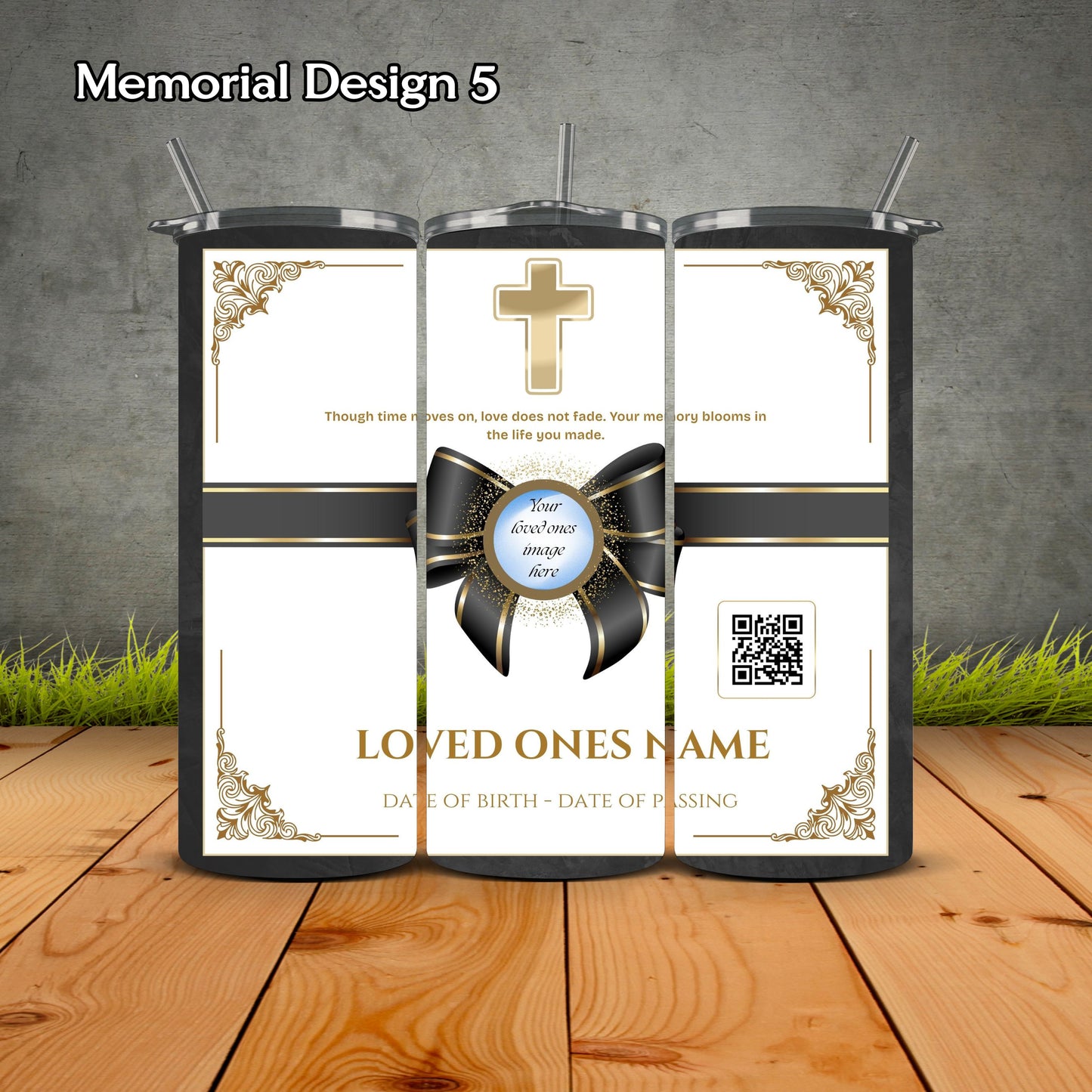 Memorial Personalized Tumbler with QR Code Video