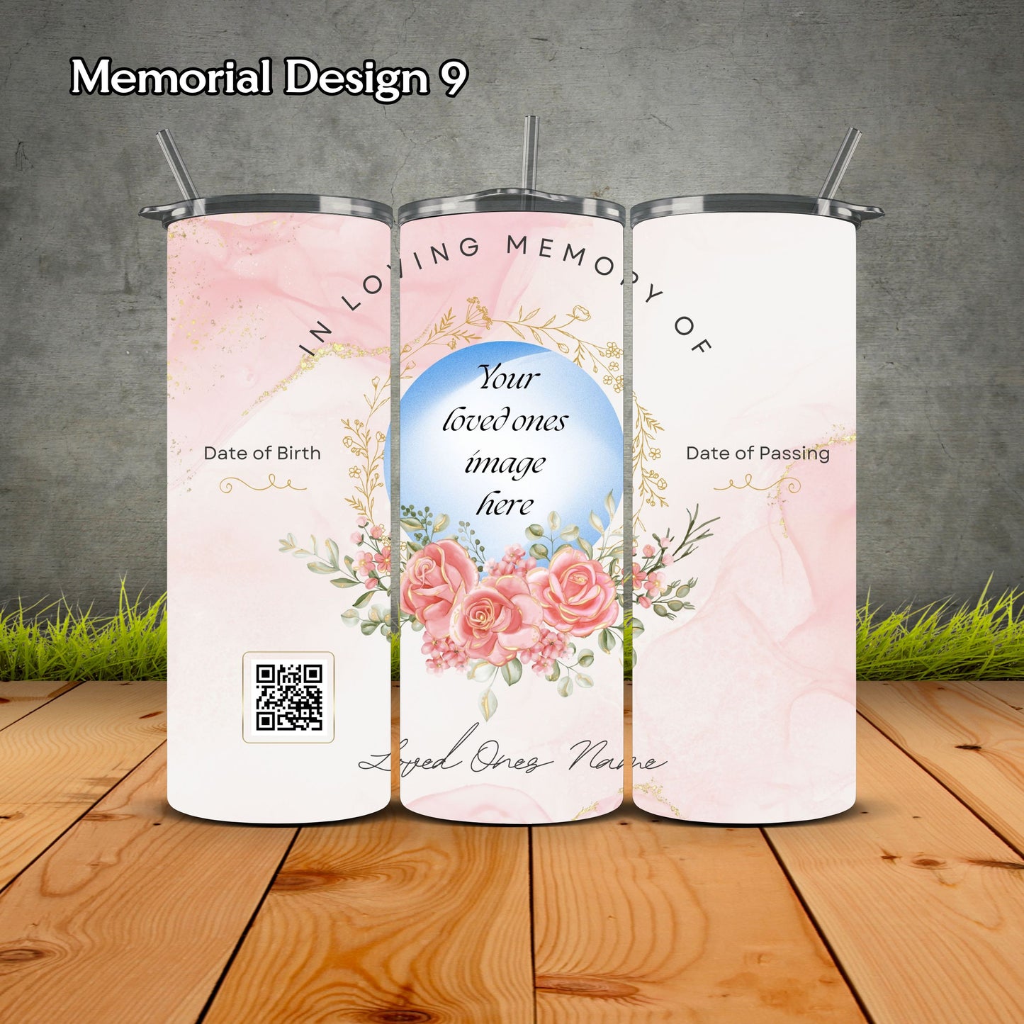 Memorial Personalized Tumbler with QR Code Video