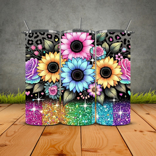 Rainbow Sunflower Tumbler