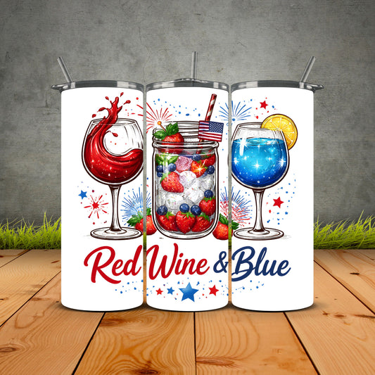 Red Wine & Blue Tumbler