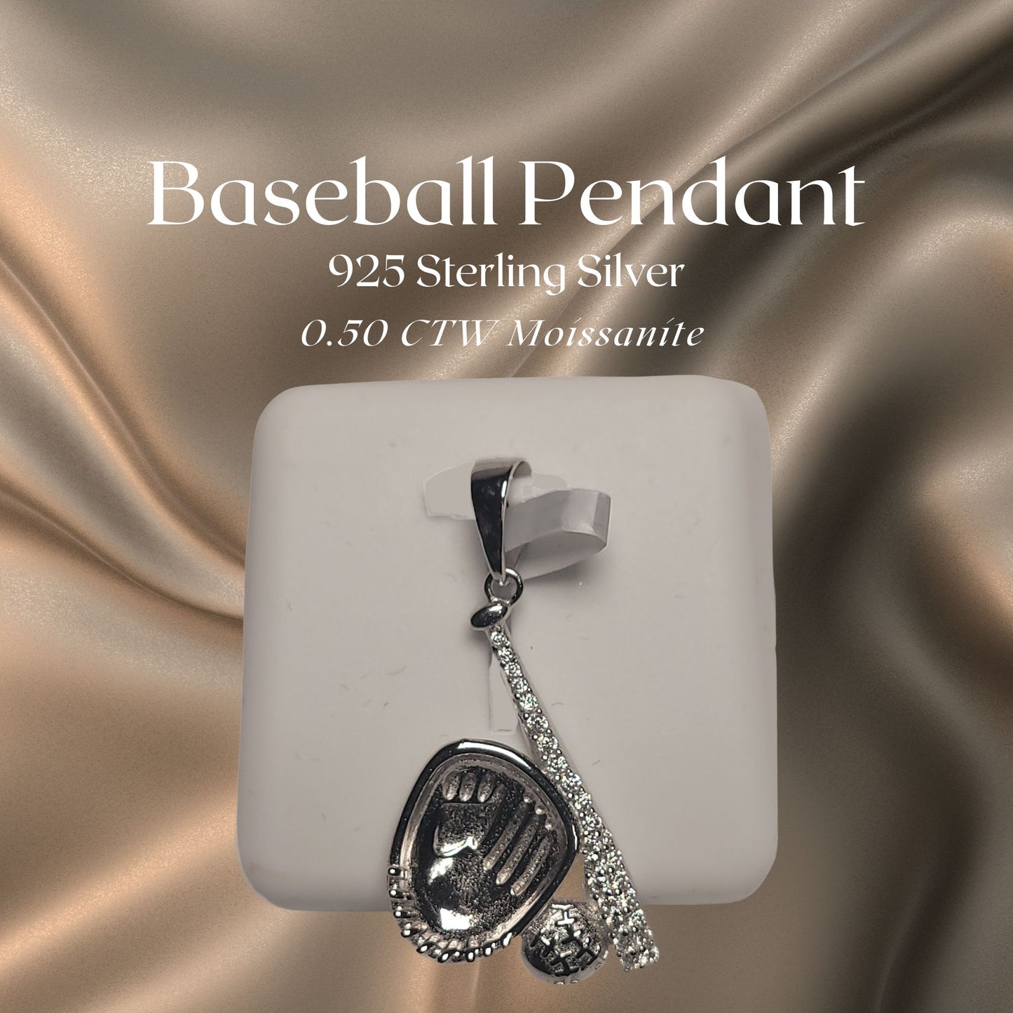Baseball Bat Mitten & Ball Pendant