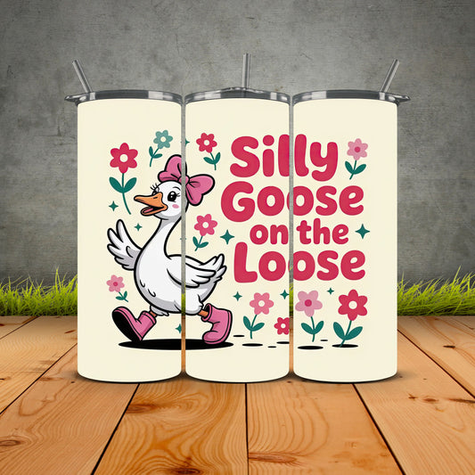 Silly Goose on the Loose Pink Tumbler