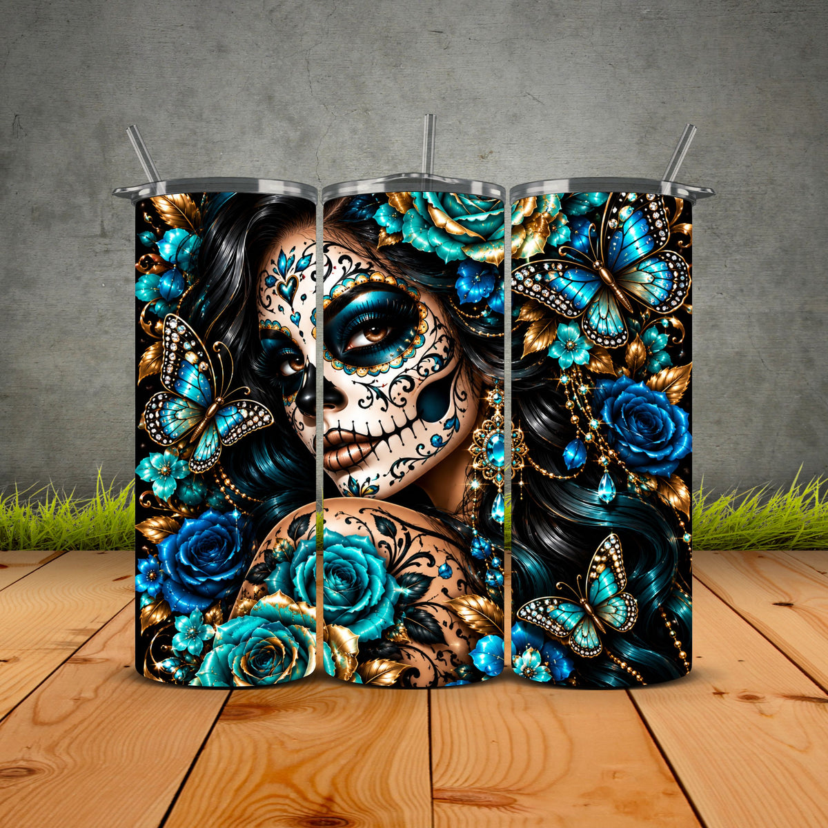 Teal Sugar Skull