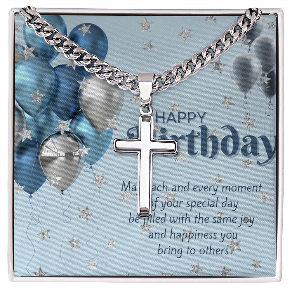 Happy Birthday Cross Necklace
