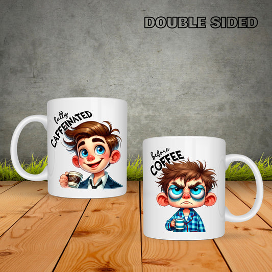 Boy Before And After Coffee - Coffee Mug