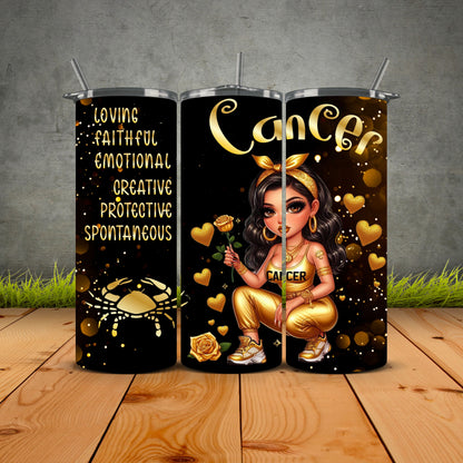 Chicana Golden Zodiac Tumblers