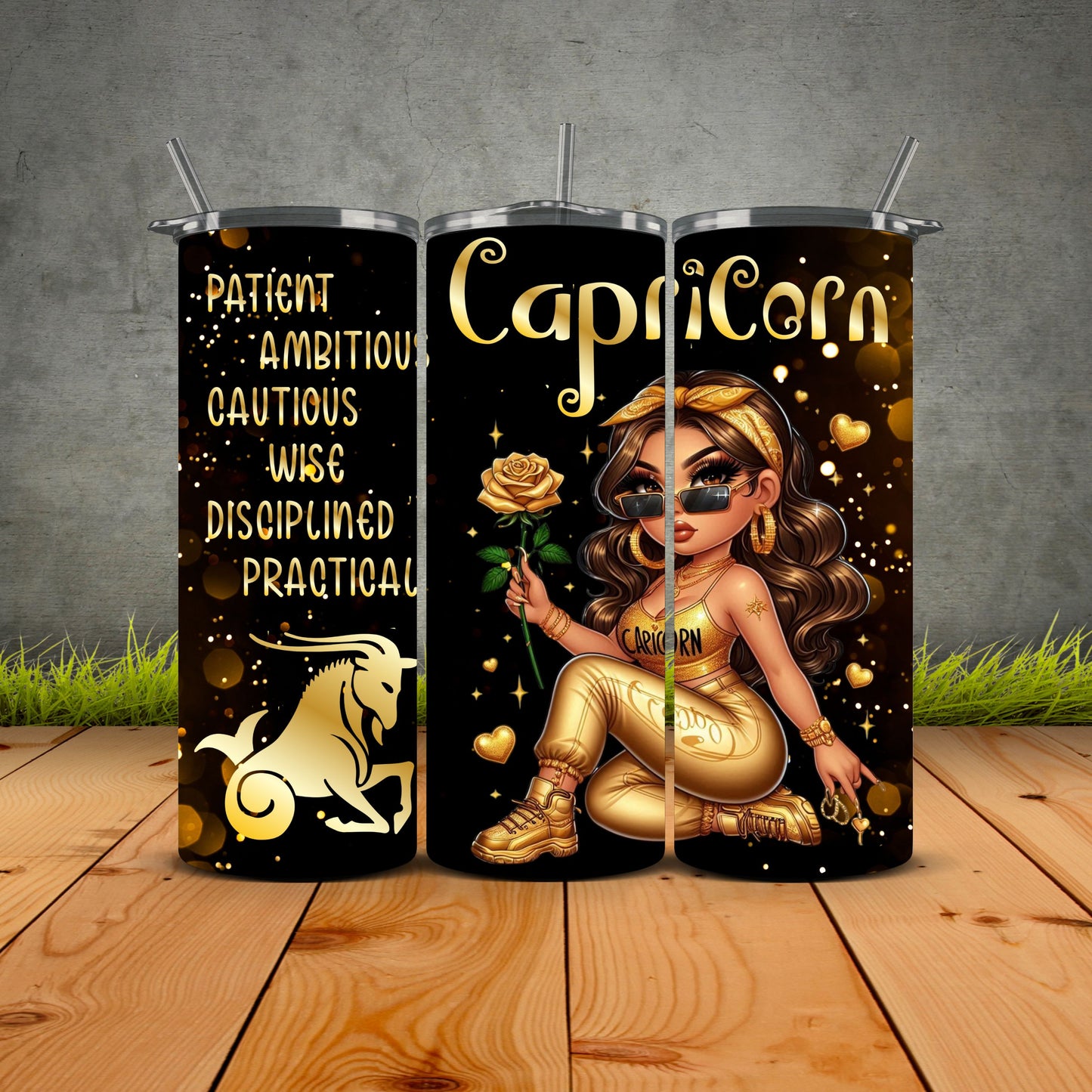 Chicana Golden Zodiac Tumblers