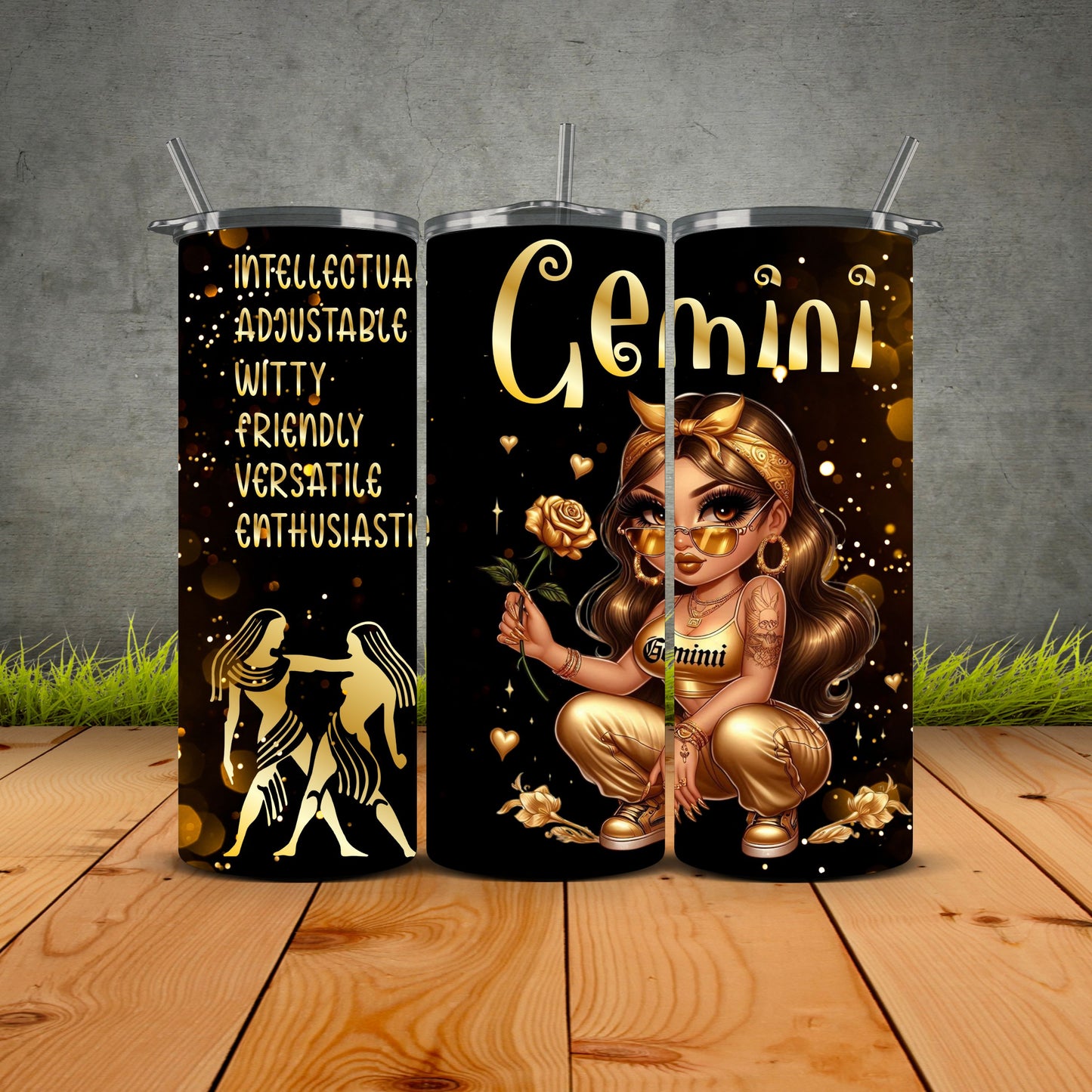 Chicana Golden Zodiac Tumblers