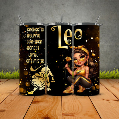 Chicana Golden Zodiac Tumblers