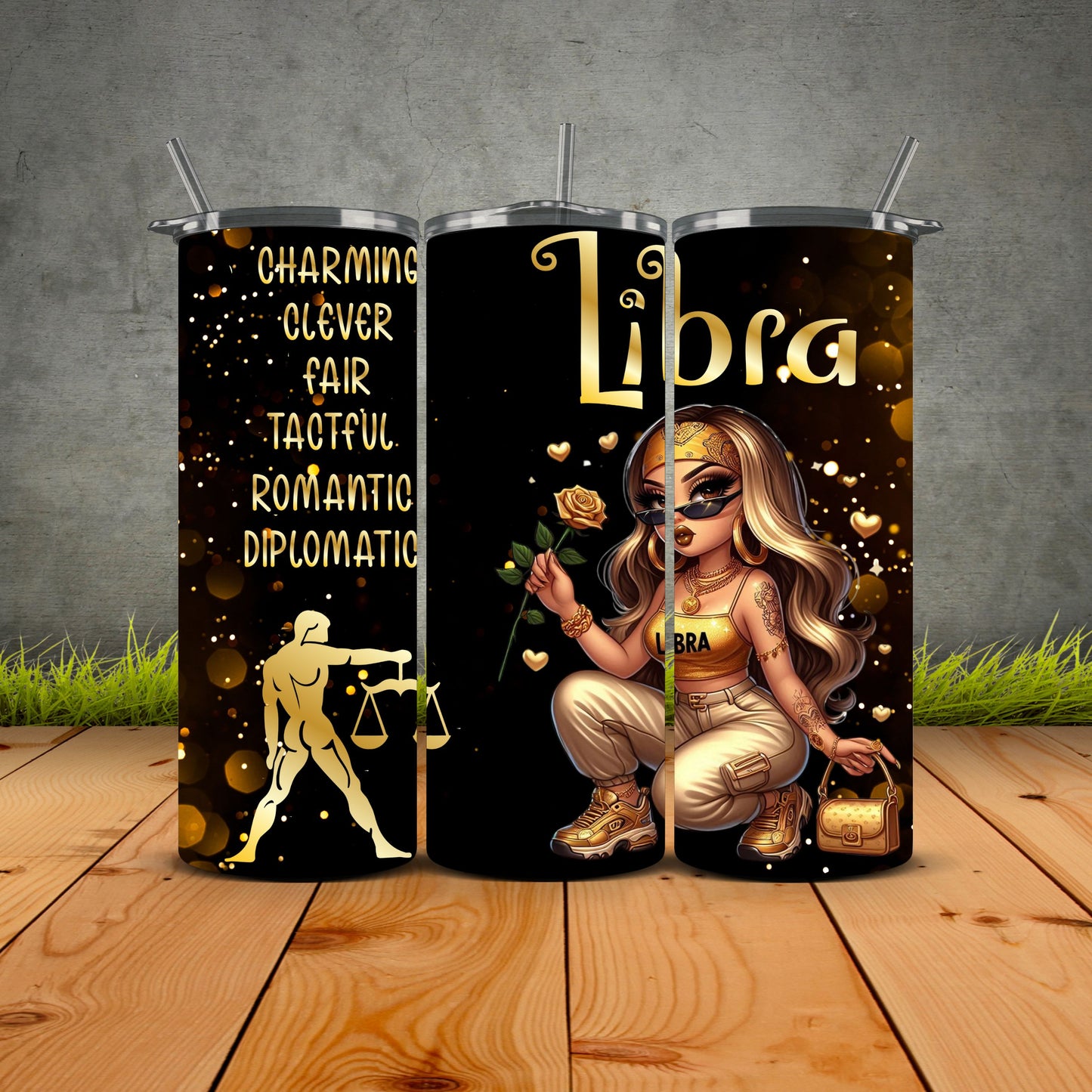 Chicana Golden Zodiac Tumblers