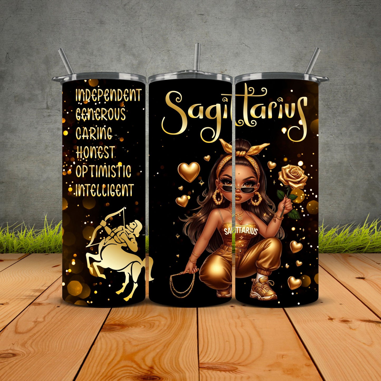 Chicana Golden Zodiac Tumblers