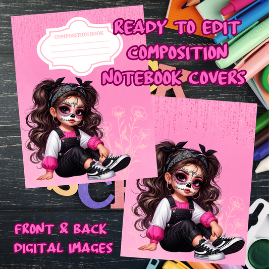 Chicanita Comp Pink Ready To Edit Digital Image Front & Back Cover Designs