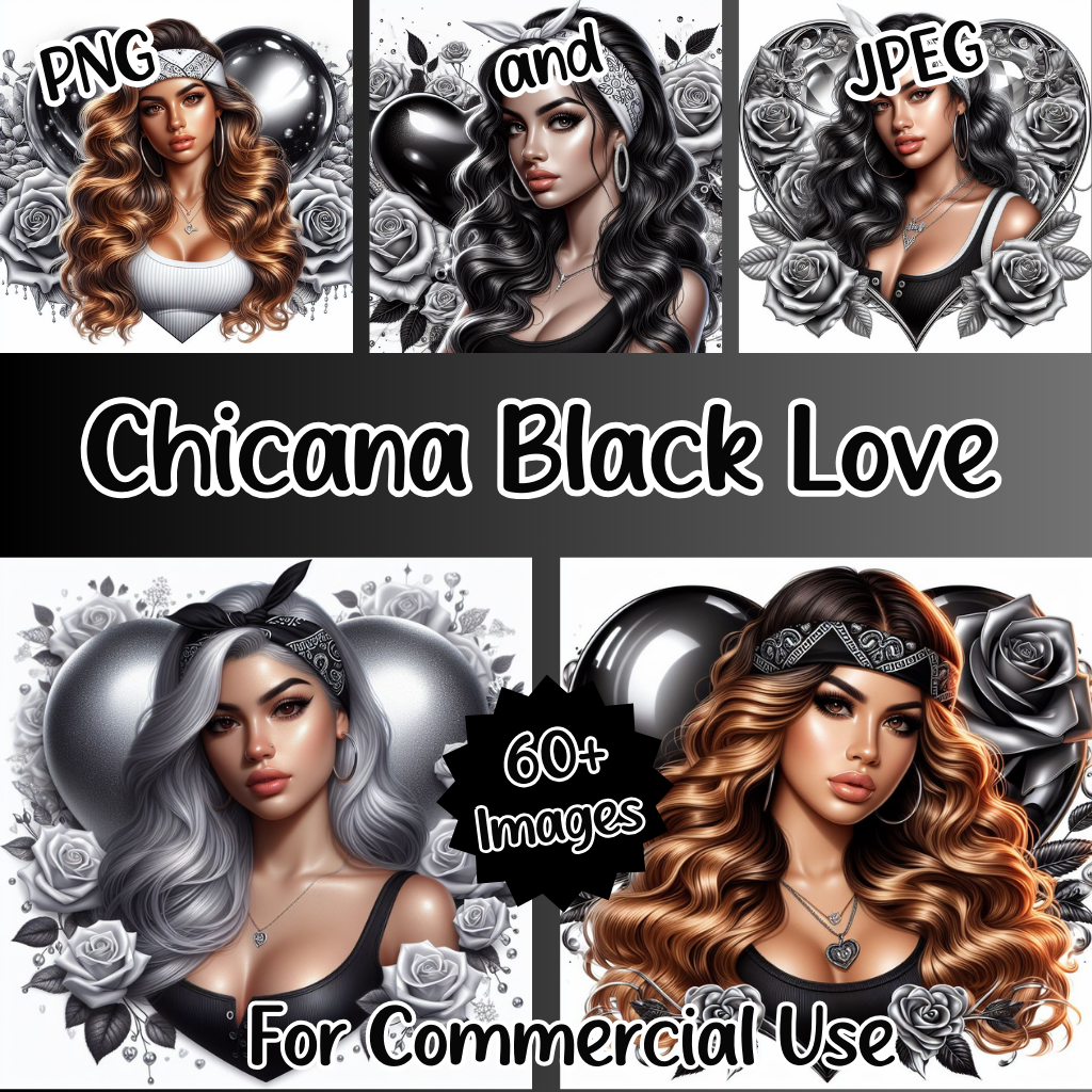 60+ Chicana Dark Love Digital Images