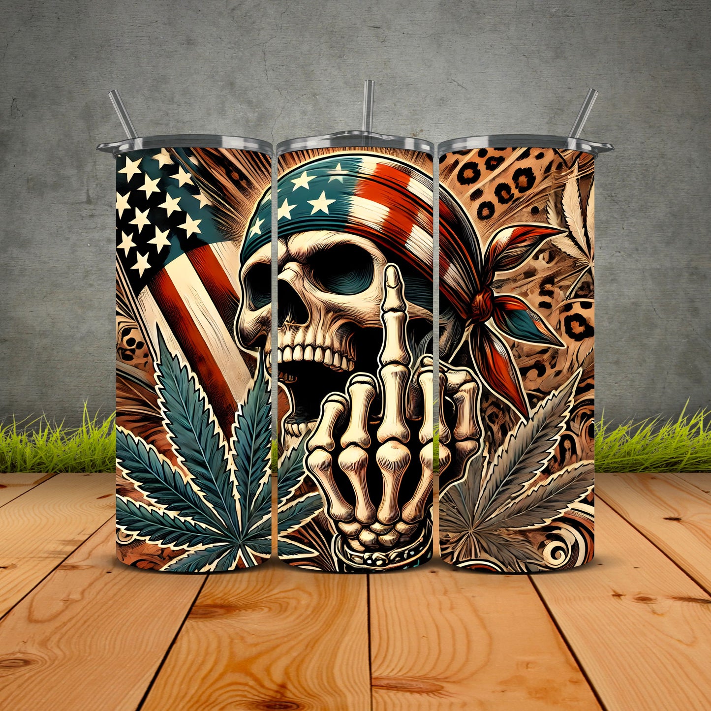F You American Herbal Skull Tumbler