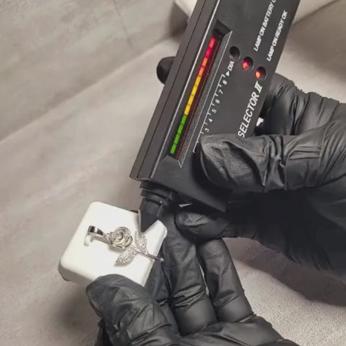 0.50 CTW Iced-Out Moissanite Rose Pendant in 925 Sterling Silver