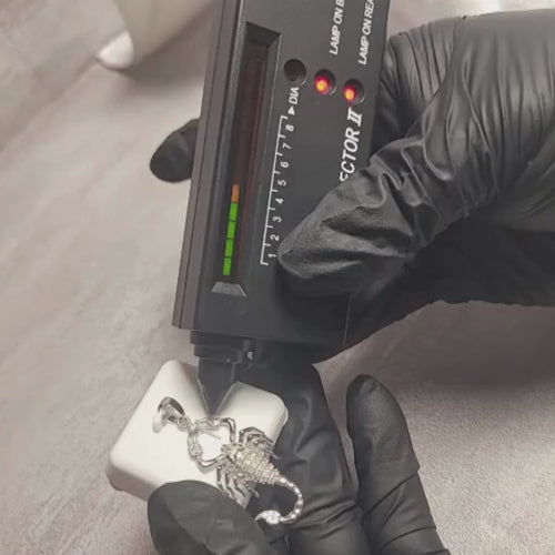 0.75 CTW Iced-Out Moissanite Scorpion Pendant in 925 Sterling Silver