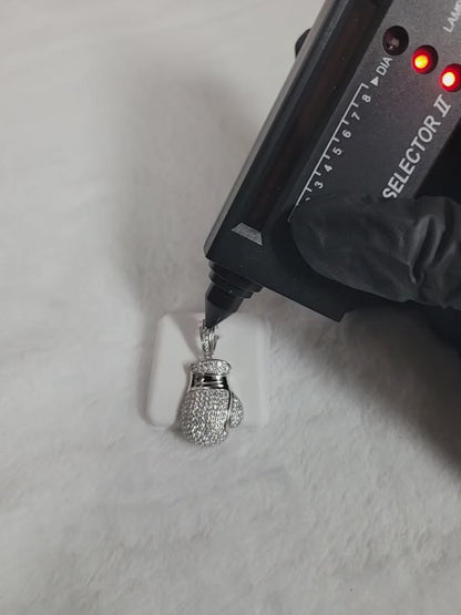 1.50 CTW Moissanite Boxing Glove Pendant 925 Sterling Silver Necklace Men’s Jewelry