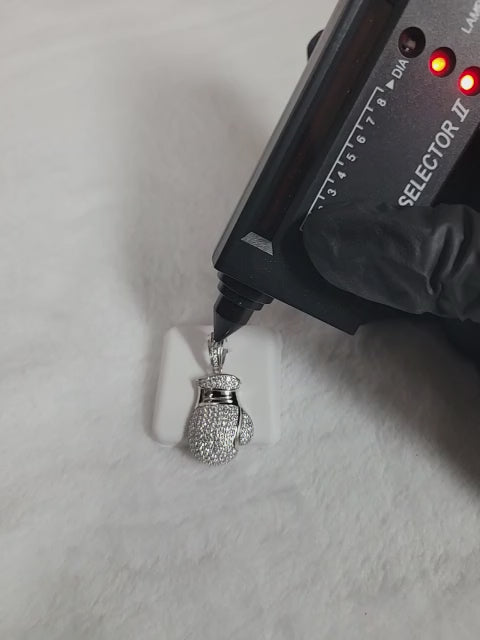 1.50 CTW Moissanite Boxing Glove Pendant 925 Sterling Silver Necklace Men’s Jewelry