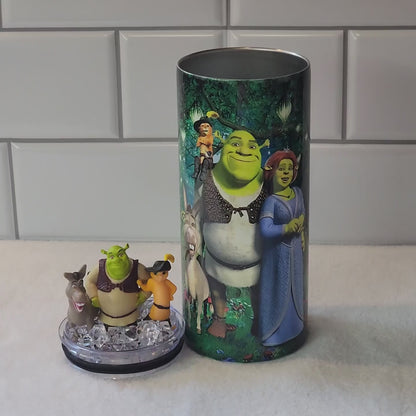 Kids Shrek Donkey & Puss In Boots Light Up Tumbler ( 15oz )
