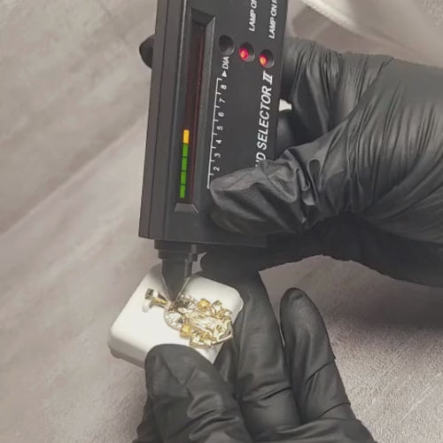 0.25 CTW Iced-Out Moissanite Virgen Mary Pendant in 18k Gold Vermeil